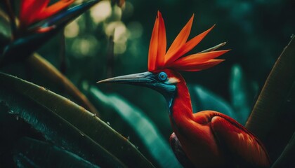 red bird of paradise - Powered by Adobe