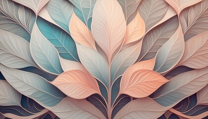 trendy abstract floral pattern elegant pastel color modern design wallpaper colorful leaves and flowers asymmetrical ornament amazing graphic backdrop illustration