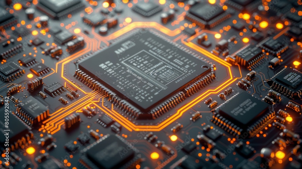 Poster close up view of a computer chip
