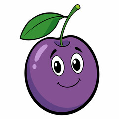 plum vector art illustration