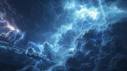Craft a stunning CG 3D scene of a thundercloud brewing, crackling with electric energy on the brink of a stormy summer downpour, emphasizing dynamic weather at its peak