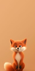 Fototapeta premium Small Toy Fox Sitting on Table