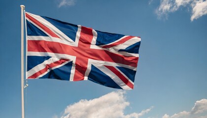 united kingdom flag on blue background with copy space 3d render