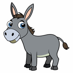 Donkey vector art illustration