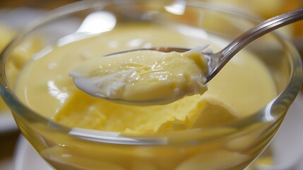 Quindim, Custard made with coconut and egg yolks - obrazy, fototapety, plakaty