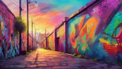Obraz premium abstract street art grafitti background genertive ai