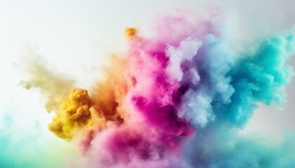 abstract clouds of color smoke colorful texture background colored fluid powder explosion with white space