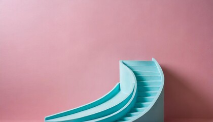 minimal abstract background for product presentation gradient spiral stair podium on pink background 3d render illustration clipping path of each element included