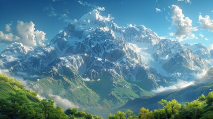 Fog-Covered Mountain Range View