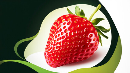 a high details strawberry 3d rendered illustration AI generated