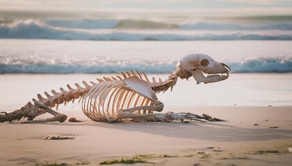seal sceleton at the beach of ameland