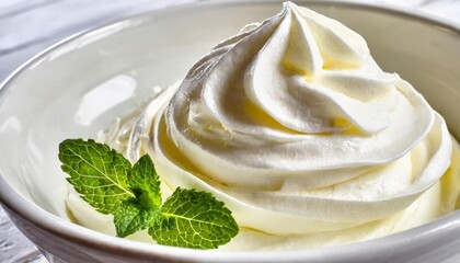 cream and meringue background close up of white natural creamy vanilla yogurt yogurt and dessert surface yogurt and ice cream surface