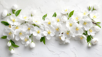 A white flower arrangement with yellow centers