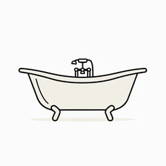 Bathtub in cartoon, doodle style. Image for t-shirt, web, mobile apps and ui. Isolated 2d vector illustration in logo, icon, sketch style, Eps 10. AI Generative
