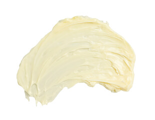 Fresh natural butter isolated on white, top view