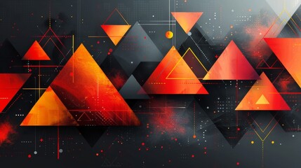 Abstract Background With Red and Black Shapes