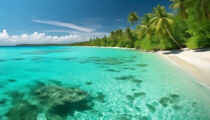 Fototapeta premium Tropical paradise beach with crystal clear water