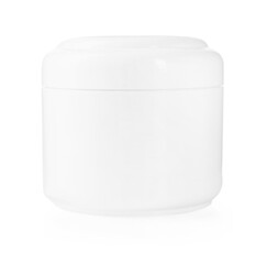 Jar of body care cream isolated on white