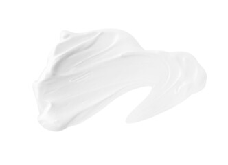 Fototapeta premium Sample of body care cream isolated on white, top view