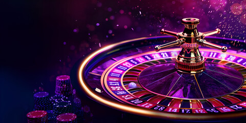 American Casino Roulette Wheel in Elegant Purple
