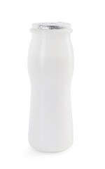Tasty yogurt in bottle isolated on white