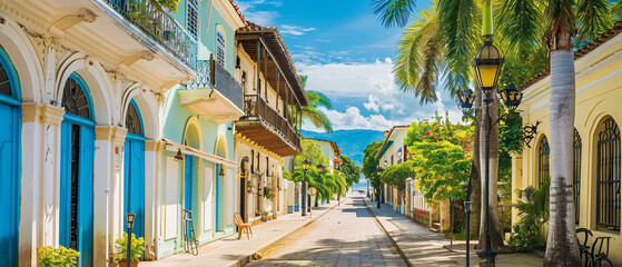 Stunning Spanish colonial architecture in the Dominican Republic, featuring intricate details and vibrant colors.