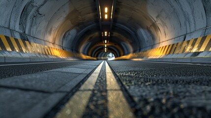 A road with an underpass tunnel, creating an intriguing urban landscape