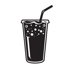 Soft drink in cartoon, doodle style . Image for t-shirt, web, mobile apps and ui. Isolated 2d vector illustration in logo, icon, sketch style, Eps 10, black and white. AI Generative