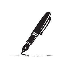Fountain pen in cartoon, doodle style. Image for t-shirt, web, mobile apps and ui. Isolated 2d vector illustration in logo, icon, sketch style, Eps 10. AI Generative