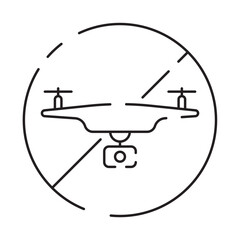 Drone line icon. Included the icons as drone, remote, controller, radar, map, signal and more