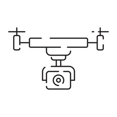 Drone line icon. Included the icons as drone, remote, controller, radar, map, signal and more