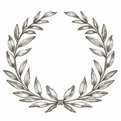 Laurel in cartoon, doodle style. Image for t-shirt, web, mobile apps and ui. Isolated 2d vector illustration in logo, icon, sketch style, Eps 10. AI Generative