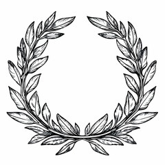 Laurel in cartoon, doodle style. Image for t-shirt, web, mobile apps and ui. Isolated 2d vector illustration in logo, icon, sketch style, Eps 10. AI Generative