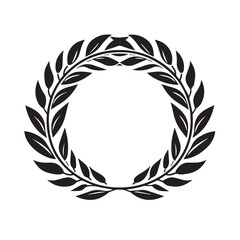 Laurel in cartoon, doodle style . Image for t-shirt, web, mobile apps and ui. Isolated 2d vector illustration in logo, icon, sketch style, Eps 10, black and white. AI Generative