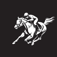 Horse and jockey in cartoon, doodle style. Image for t-shirt, web, mobile apps and ui. Isolated 2d vector illustration in logo, icon, sketch style, Eps 10. AI Generative