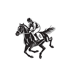 Horse and jockey in cartoon, doodle style. Image for t-shirt, web, mobile apps and ui. Isolated 2d vector illustration in logo, icon, sketch style, Eps 10. AI Generative