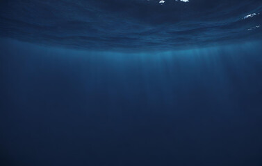 Deep Blue Water Background, Sun rays under water blue ocean background, abstract sun light in water wallpaper