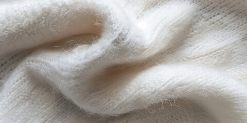 Soft white wool texture, background with copy space. Backdrop template, wool insulation, soft wool fiber.