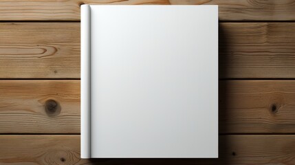 Blank book on wooden background. Top view.
