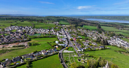 Aerial view of Ballycarry Village County Antrim Northern Ireland