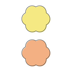 暖色背景付き花柄の枠セット