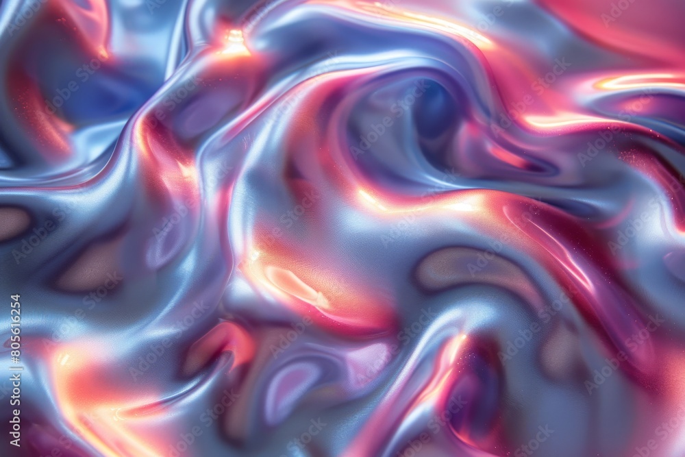 Poster this image captures a smooth, flowing texture with iridescent blue and purple hues creating a mesmer