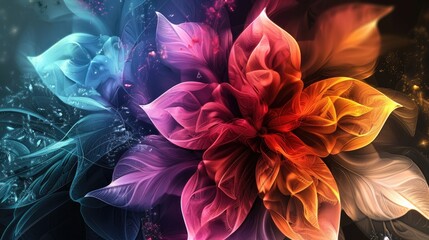 Beautiful modern colorful flower design