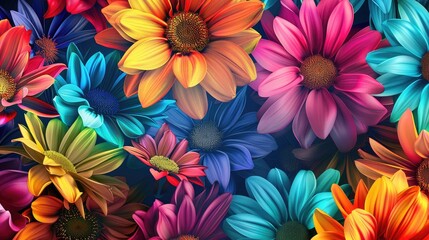 Beautiful modern colorful flower design