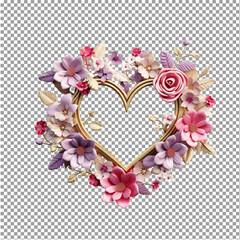 wedding background rose flower love Frame pink heart card valentine day concept. Generative AI wedding day background flower love.