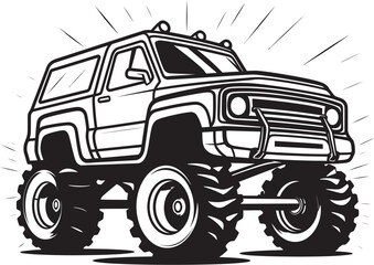 Dynamic Monster Truck Vector Illustrations for Branding