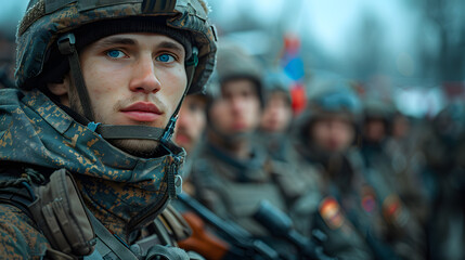 group of soldiers on the Outdoor on army exercises. war, army, technology 