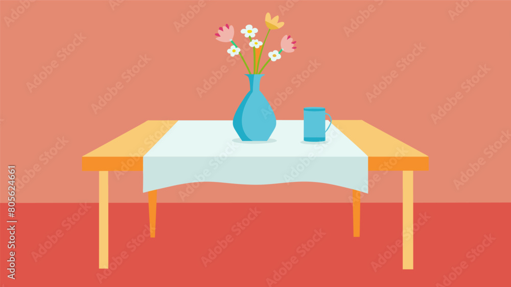 Poster the table is set with a simple cloth and a single vase of wildflowers a reminder of the beauty that 