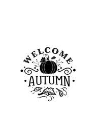 Fall And Autumn quotes, typography for t shirt, poster, sticker and card. Fall vector illustration set, autumn quotes design.