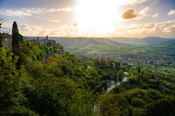 View of valley in Umbria, Italy